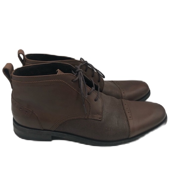 Stacy Adams Men's Brown Leather Lace Up Ankle Boot - Picture 1 of 9